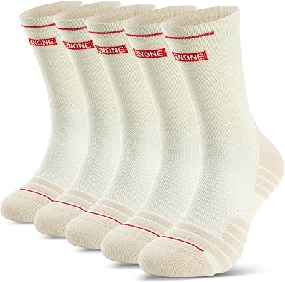 RUIXUE Mens Sports Hiking Socks 5/6 Pairs Cushioned Anti Blister Crew