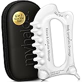 MyHalos 6-in-1 Ceramic Body Gua Sha Facial Tools - Lymphatic Drainage Tool, Face Sculpting Tool & Acupressure tool - Body Guasha, Trigger Point Massage Tool for Fascia Massage and Cellulite