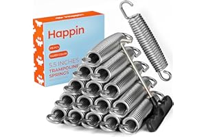 Happin 7 and 5.5 Inches Trampoline Springs with Spring Tool, Set of 16 pcs Heavy Duty Galvanized Steel Trampoline Springs, Replacement Trampoline Springs.