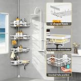 KEGII Telescopic Corner Shower Caddy Stainless Steel No Drilling White view 4