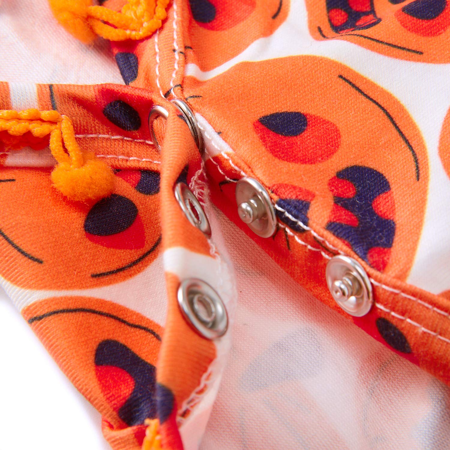 RAISEVERN 6-12 mesi Baby Pagliaccetto Unisex Baby Outfit misto cotone con stampa zucca Playsuit innocuo bianco Comfy tuta taglia 90