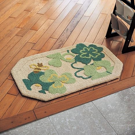 Amazon Co Jp ベルメゾン 玄関マット 屋内 綿100 クローバー 約60 90 ホーム キッチン