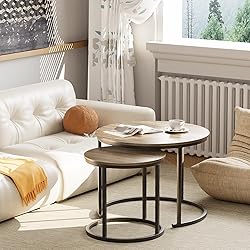 aboxoo Coffee Table Nesting Side Round Table Set of