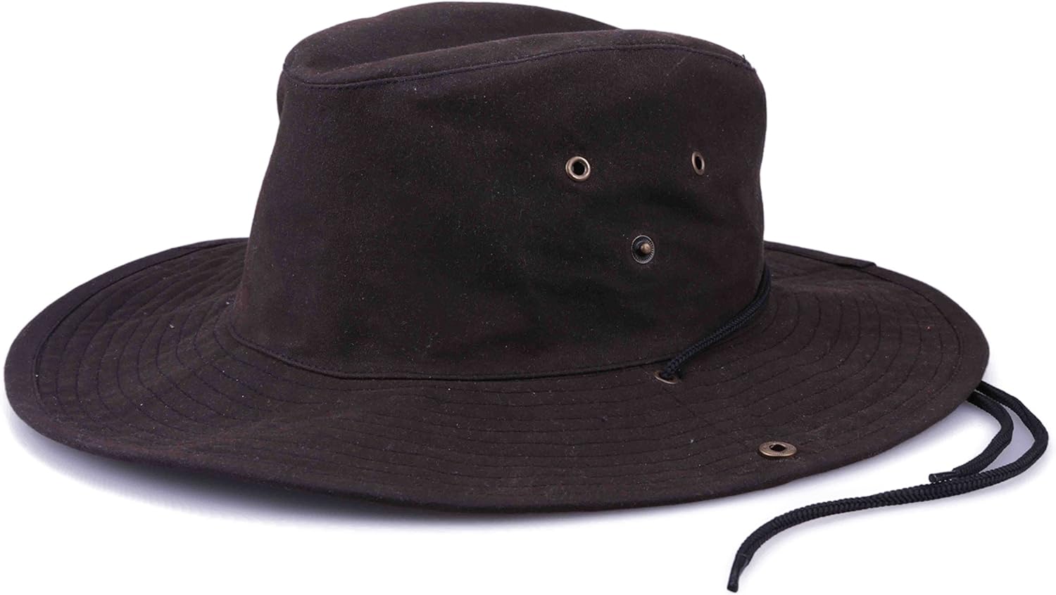 Krumba Men's Cotton Oilskin Outdoor Water Proof Cowboy Brown Hat 2XL