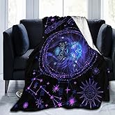Leo Throw Blanket Flannel Constellations Blanket Warm & Soft 12 Horoscope Astrology Throw Blankets Constellation Theme Home Décor 50
