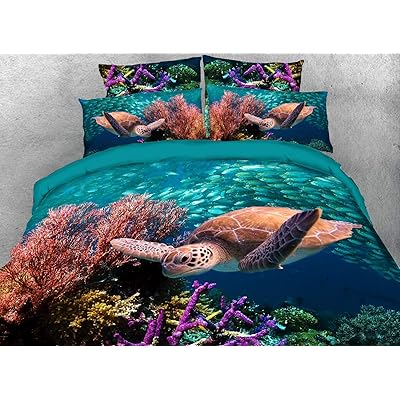 Buy Qucover Twin Size Bed Comforter Sets With Sham All Season 3d Blue Sea Turtle Quilt Set For Pre Teen Children 3 Pieces Online In Kuwait B082db9hn6