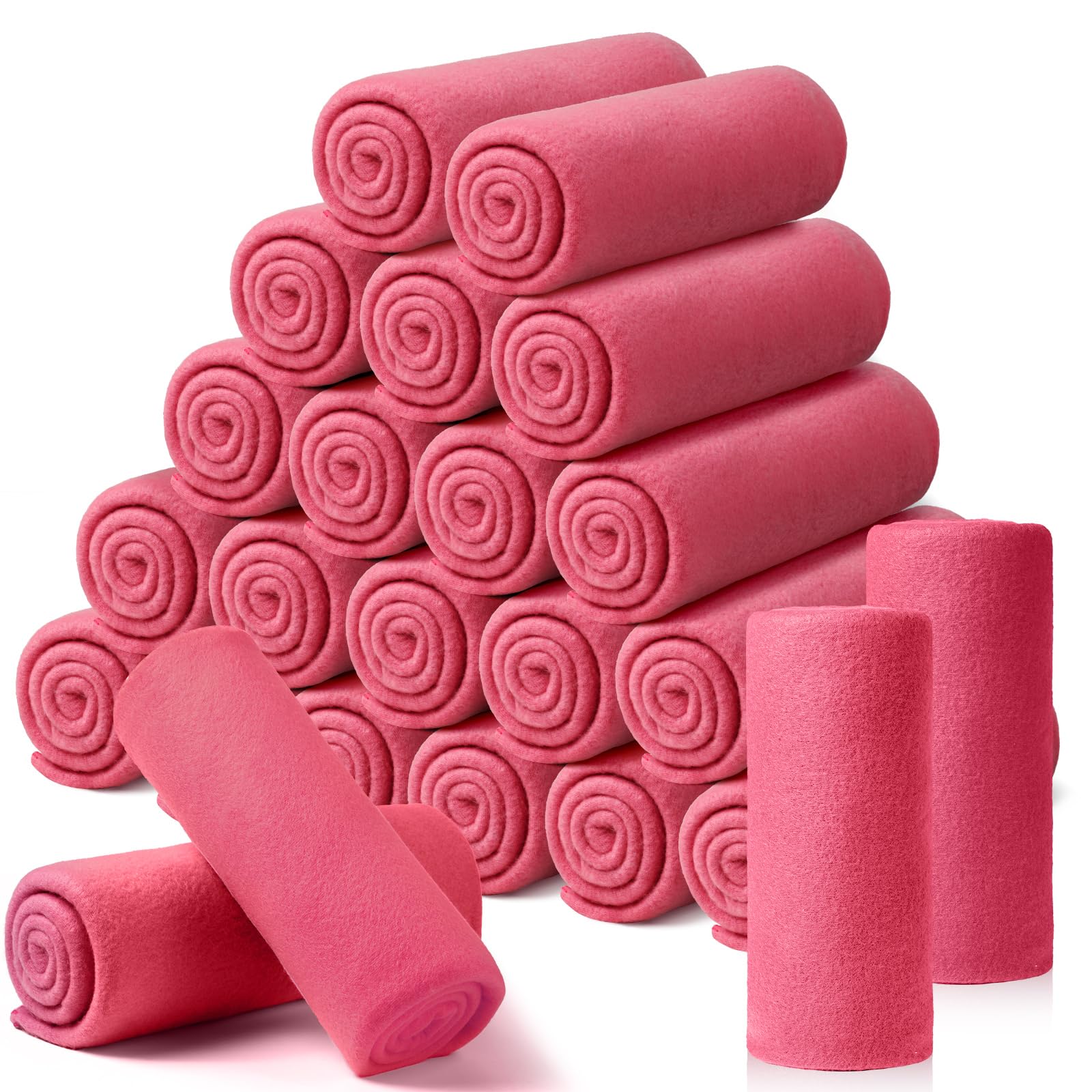 Photo 1 of 24 Packs Fleece Throw Blanket Soft Warm Lightweight Fleece Blanket Cozy Throw Bulk for Bed Couch Sofa Home Office Wedding Gifts Suitable for Seasons, 50 x 60 Inches(Peach Pink)