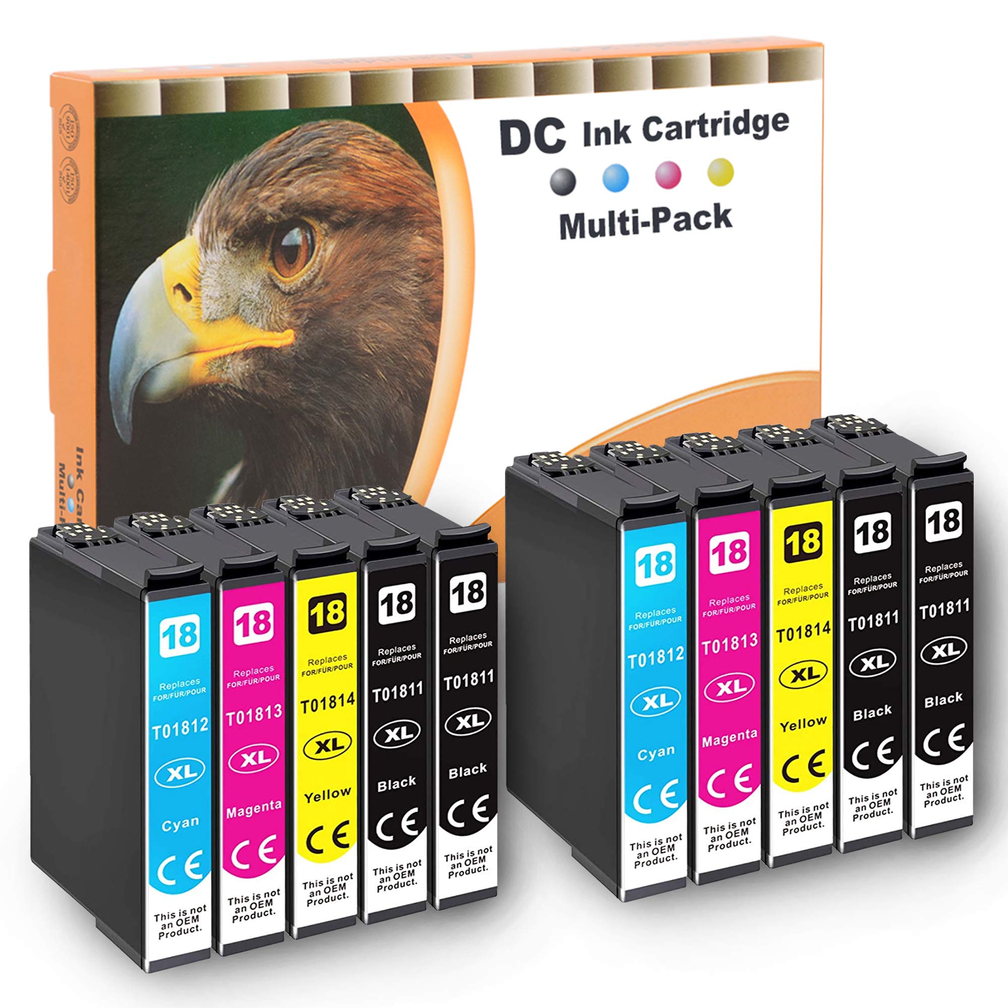 D&C Compatible Ink Cartridge Replacement for Epson 18 18XL for Epson Expression Home XP-202 XP-205 XP-212 XP-215 XP-225 XP-302 XP-305 XP-315 XP-312 XP-322 XP-325 XP-405 XP-412 XP-422 XP-425 (10-Pack)