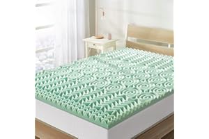 Mellow 1.5 Inch 5-Zone Memory Foam Mattress Topper, Calming Aloe Infusion, Dorm Essentials, Twin