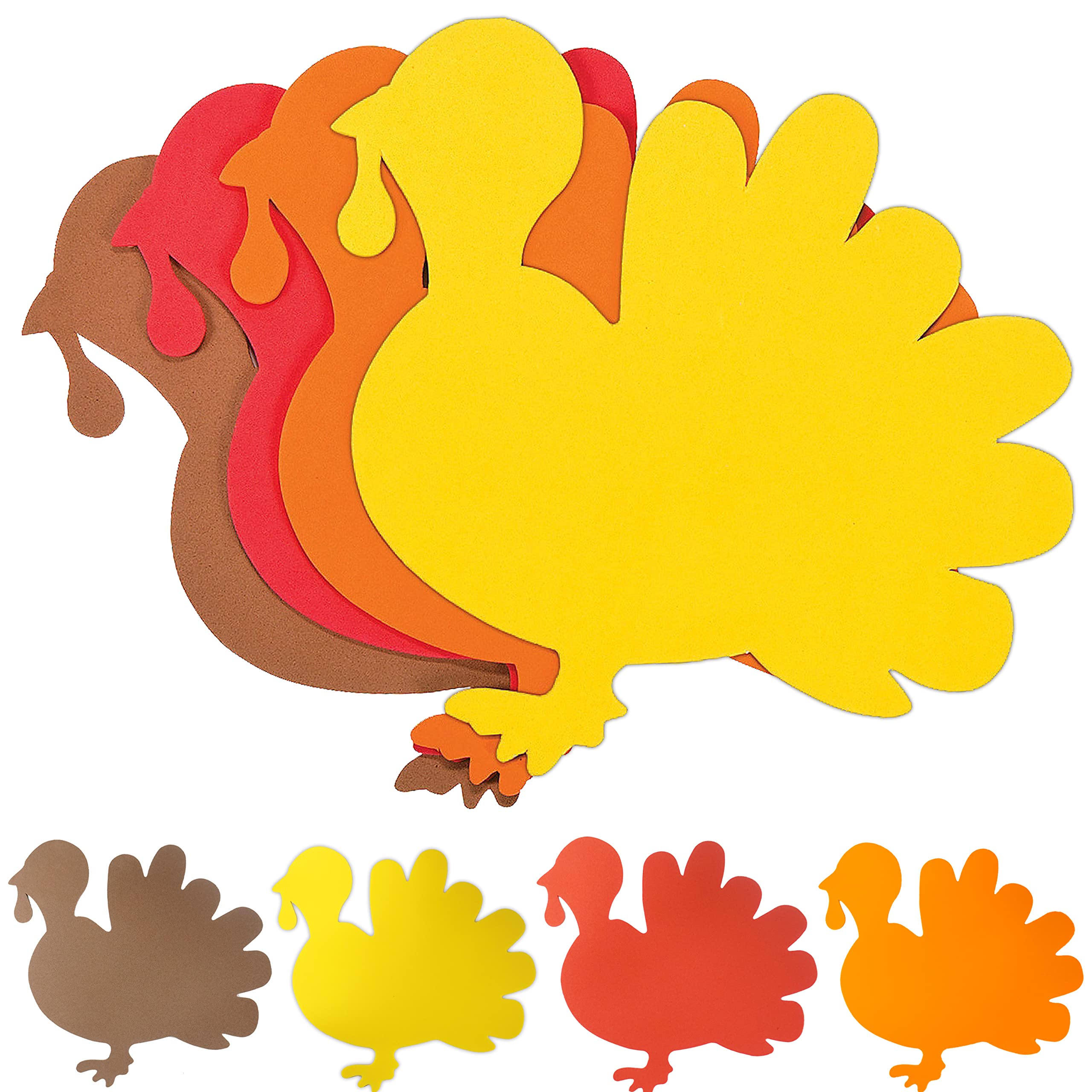 Photo 1 of 4E's Novelty 8" Foam Turkey Blank Cut Outs Shapes 24 Pack- Thanksgiving Crafts for Kids Bulk, Thanksgiving Craft for Toddler Kids Classroom Preschool Bulletin Board Supplies