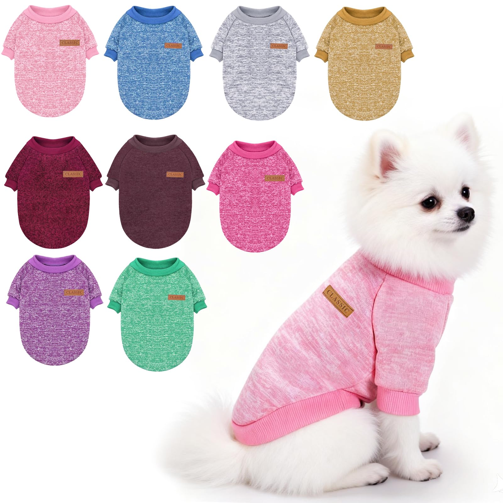 Idepet Pet Dog Classic Sweater, Fleece Coat for Small,Medium Dog,Warm Pet Dog Cat Clothes,Soft Puppy Customes 2 Color (XL, Pink)