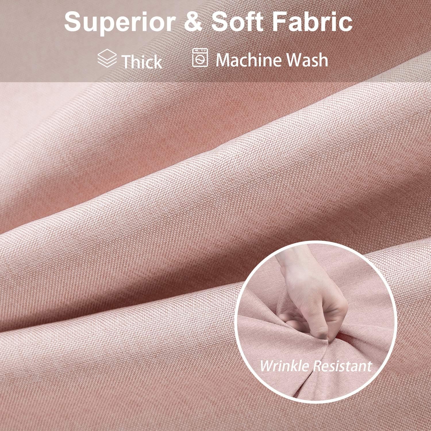 Shower Curtain for Bathroom with Metal Hooks Linen Fabric Shower Curtain Heavy Duty Bath Curtain for Wet Room Bathtub Shower Stall Hotel Quality - Image 3