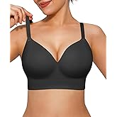 Popilush Bras for Women No Underwire Seamless Wireless Support Bra Full Coverage Comfort T Shirt Bralette