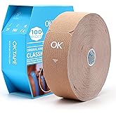 OK TAPE Kinesiology Tape Pre Cut Strips Bulk (100 PCS),Elastic Cotton Latex Free Hypoallergenic Athletic Tape Roll for Muscle Joint Knee,Waterproof k Tape 2in×10in/PCS
