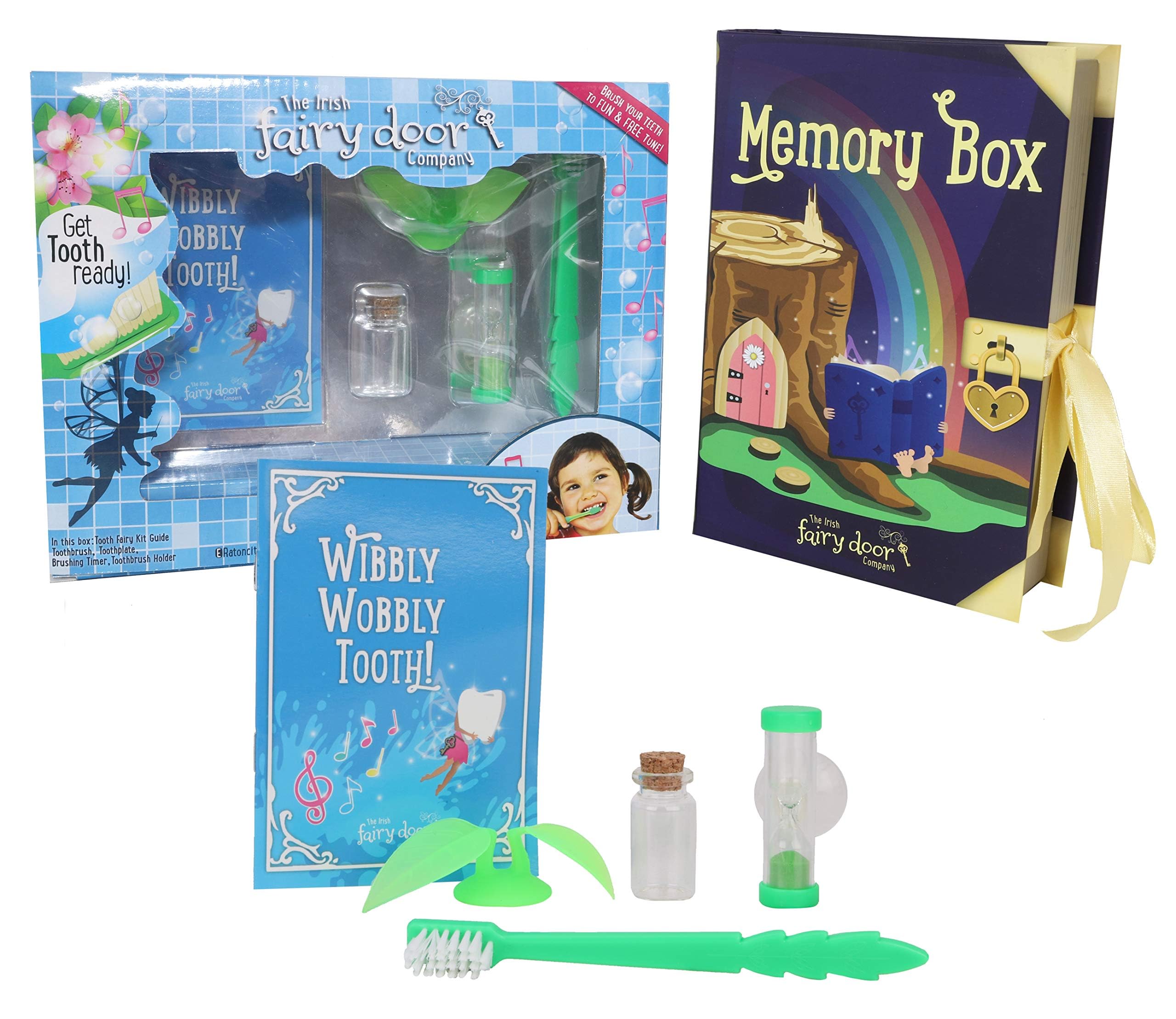 The Irish Fairy Door Company Pack Of 2 Gift Set- Magical Memory Box & Tooth Fairy Kit