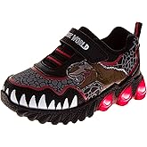 Jurassic World Sneakers with Easy Strap - Dinosaur T-Rex Shoes Laceless Closure Lightweight Jurassic Park Sneaker (Size Toddler-Little Kid)