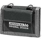 JEMINAL Lanyard Trifold Wallet for Men Nylon Wallet with Multiple Card Slots and ID Window Dark Grey