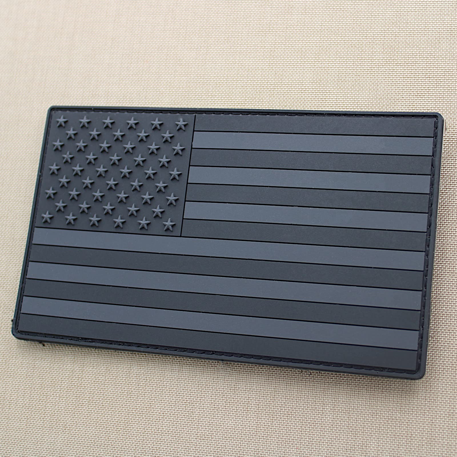 Jumbo 5x3 America Flag Blackout USA PVC Rubber Morale Tactical Patch