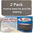 Pool-Whiz Pumice Block, Pool Tile & Concrete Cleaner, Pumice Stone for Cleaning Spas, Water Features, Pools & Bathroom Floors, Cleaning Block for Rust & Stains Build Up by Billy Buckskin Co. Pack of 2