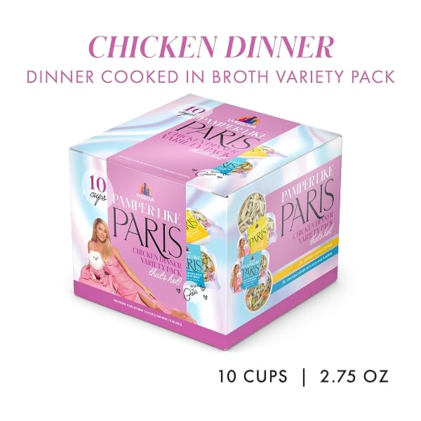 WERUVA PAMPER LIKE PARIS NATURAL WET DOG FOOD, CHICKEN RECIPES COOKED IN BROTH VARIETY PACK (2.75OZ CUP, PACK OF 10)