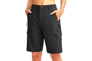 G GRADUAL Women's 10" Hiking Golf Long Shorts with 5 Pockets Knee Length Lightweight Quick Dry Cargo Bermuda Shorts for Women