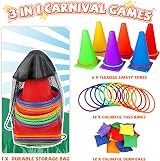 Alyoen 31 PCS 3 in 1 Bean Bag Ring Toss Cones Outdoor Carnival Game Set view 2