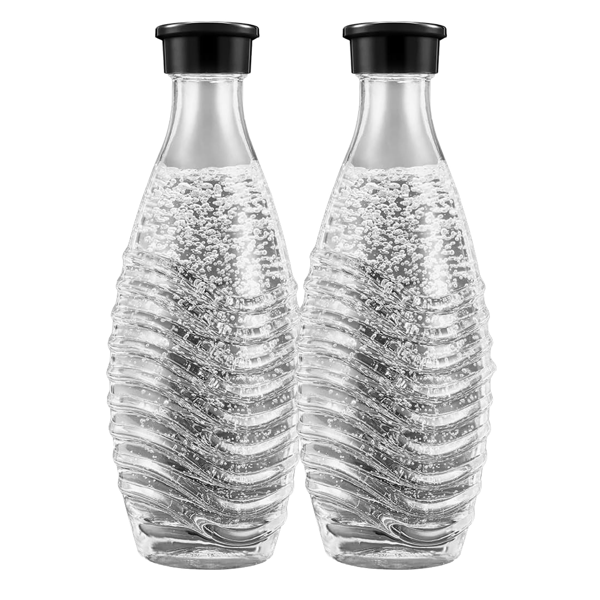 Sodastream 0,7L CRYSTAL Glaskaraffen - kompatibel mit CRYSTAL & PENGUIN Wassersprudler, 2er-Pack Wasserkaraffen, spülmaschinenfeste Sprudlerkaraffen