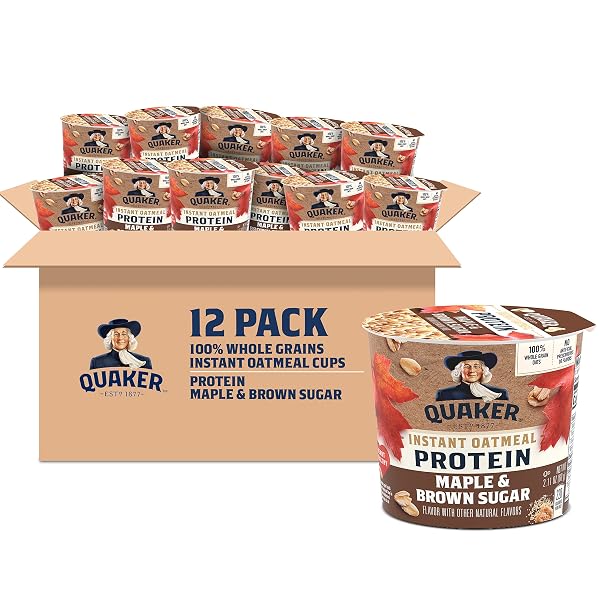 QUAKER INSTANT OATMEAL EXPRESS CUPS PROTEIN MAPLE BROWN...