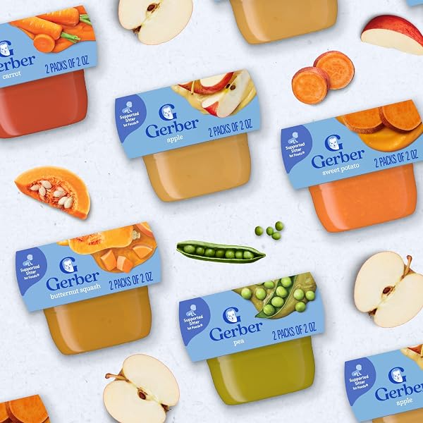 GERBER STAGE 1 BABY FOOD, PRUNE PUREE TUBS, NO ARTIFICIAL COLORS OR FLAVORS, BABY PUREE, 16-PACK