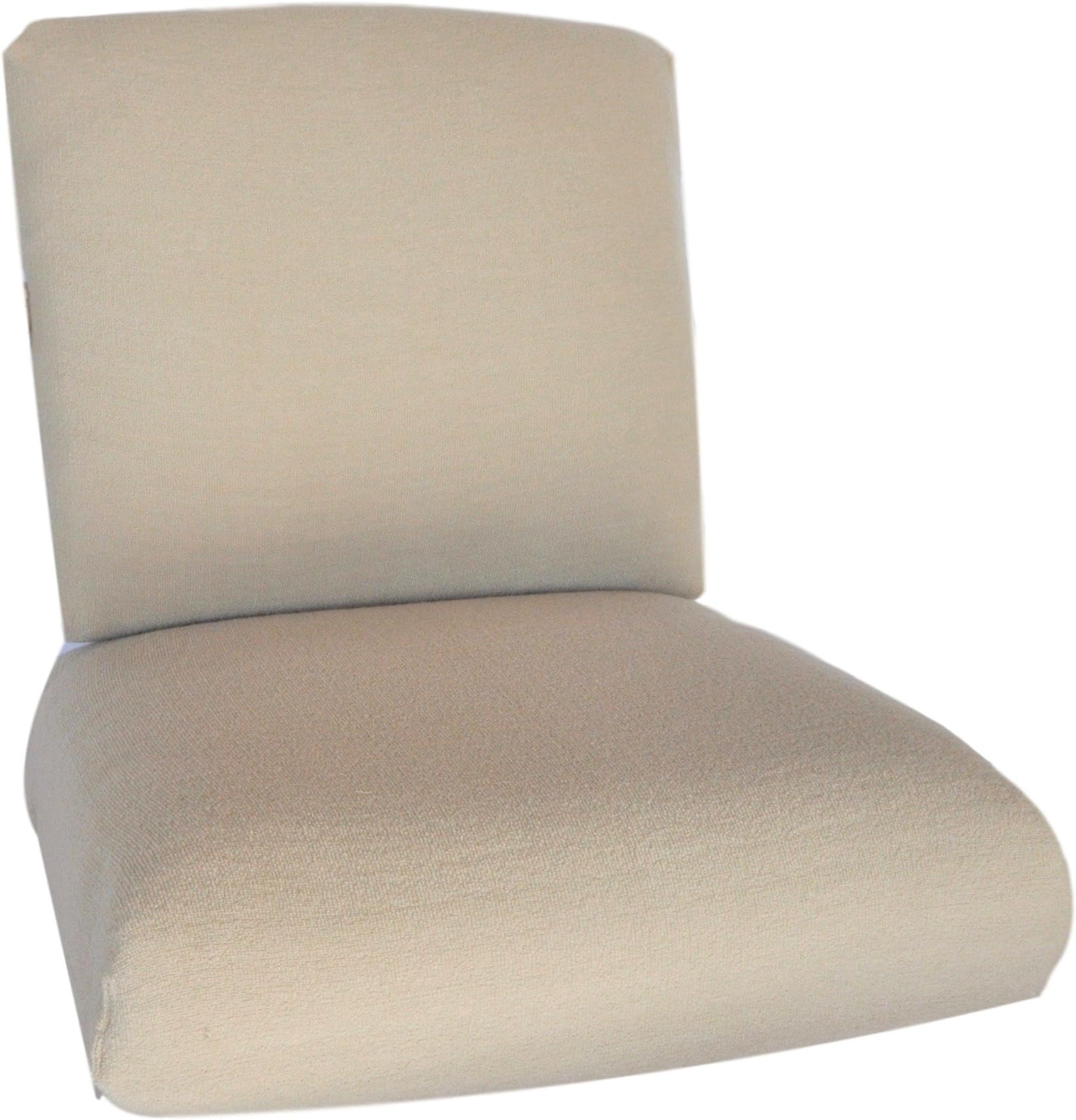 CushyChic Outdoors Terry Slipcovers for Deep Seat Patio Cushions, 2 Piece in Sand - Slipcovers Only - Cushion Inserts NOT Included