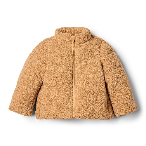 Amazon Essentials x Sofia Grainge Unisex Babies' Teddy Puffer Jacket, Camel, 12 Months