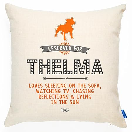 Kraftygifts Personalised Dog Reserved Cushion Staffordshire Bull