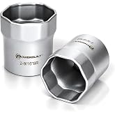 Powerbuilt 2-9/16 Inch Rounded Wheel Bearing Lock Nut Socket, 6 Point Hex, Dodge Trucks Manual Hubs - 647067