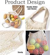 NUDFSY 2Pcs String Bag Net Bags Reusable Mesh Produce Bags Grocery Shopping view 6