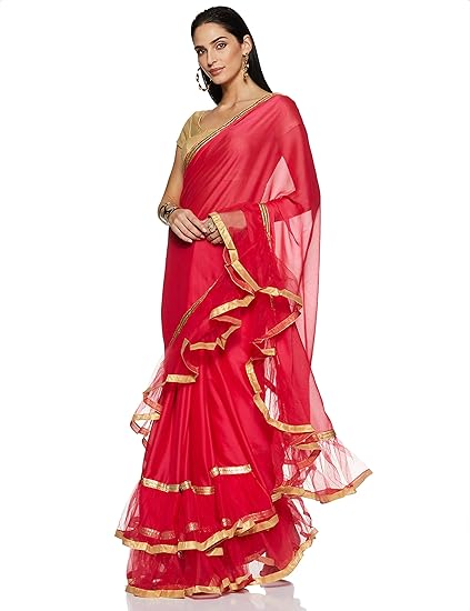 Womanista crepe with blouse piece Saree