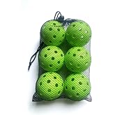 Aolowewin 6-Pack Pickleball Balls,Crack-Resistant Outdoor Pickleball Balls | 6-Pack Outdoor Pickleballs, Crack-Resistant Seamless Rotomolded 40-Hole Balls with Mesh Bag