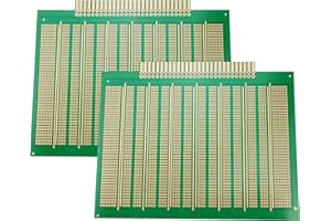 YUNGUI 15X18.5 cm Solderable Breadboard Large PCB Prototype Board,Gold Through-Plated,Protoboard for Arduino DIY Electronic Solddering Projects-2Pcs, Green, 15X18.5CM