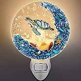 Hortsun Plug in Seashell Night Light Ocean Sea Animal Decorative Night Light Plug in Beach Lamps Vintage Ocean Lamps for Adult for Home Bedroom Living Room Bathroom Wall(Sea Turtle)