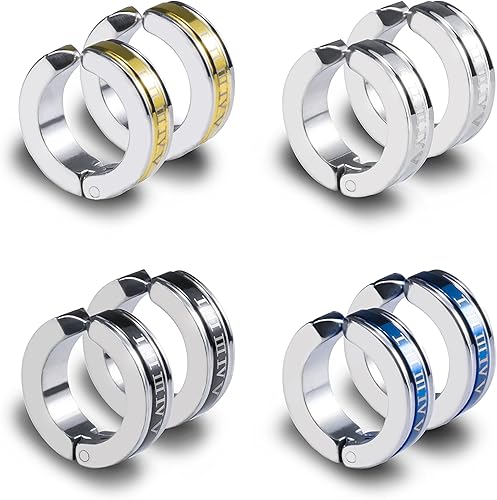 Amazon フェイクピアス メンズ イヤーカフ レディース 4色 8個セット ステンレス フープ ローマ数字 イヤーカフ イヤリング 金属アレルギー対応 ユーロコハク ローマ イヤリング 通販 Amazon フェイクピアス メンズ イヤーカフ レディース 4色 8個セット ステンレス フープ ローマ数字 イヤーカフ イヤリング 金属アレルギー対応 ユーロコハク ローマ イヤリング 通販