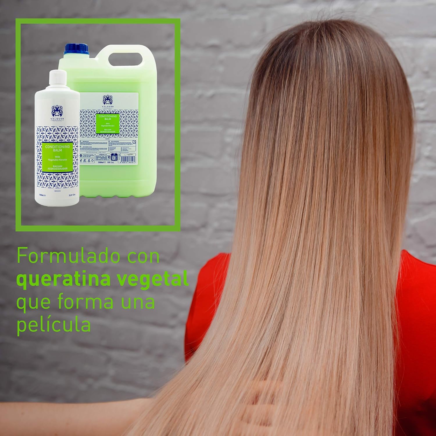 Valquer Profesional Vitalising Hair Conditioner with Natural Keratin, Balm Conditioner, Vegan Silk Effect, 5000 ml - Image 4