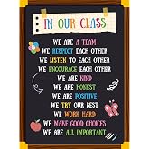 Vantasii Classroom Rule Poster, Colorful Bulletin Board Decoration Thick Motivational &amp; Inspirational Positive Rule Poster Chart for Preschool, Elementary, Middle School Supplies (12.6&rdquo;X17&rdquo;)