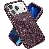 Speck CANDYSHELL Grip +MS Case for iPhone 17 Pro - Plumberry Glitter | Slim Protective Grip | Drop Protection | MagSafe Compatible