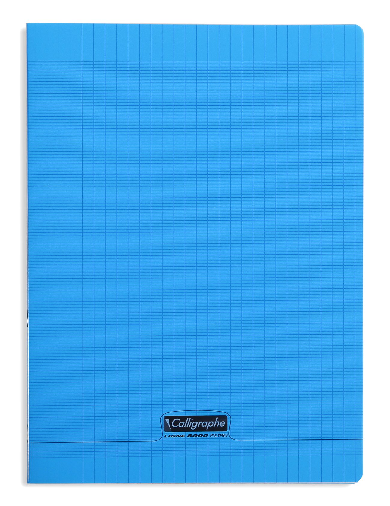 Calligrapher 18362C A Blue Stapled Notebook (a Clairefontaine Brand) - A4 21x29,7 cm - 192 Seyes TriColoure Pages - White Paper 90 g - Transparent Polypro Cover — image 1