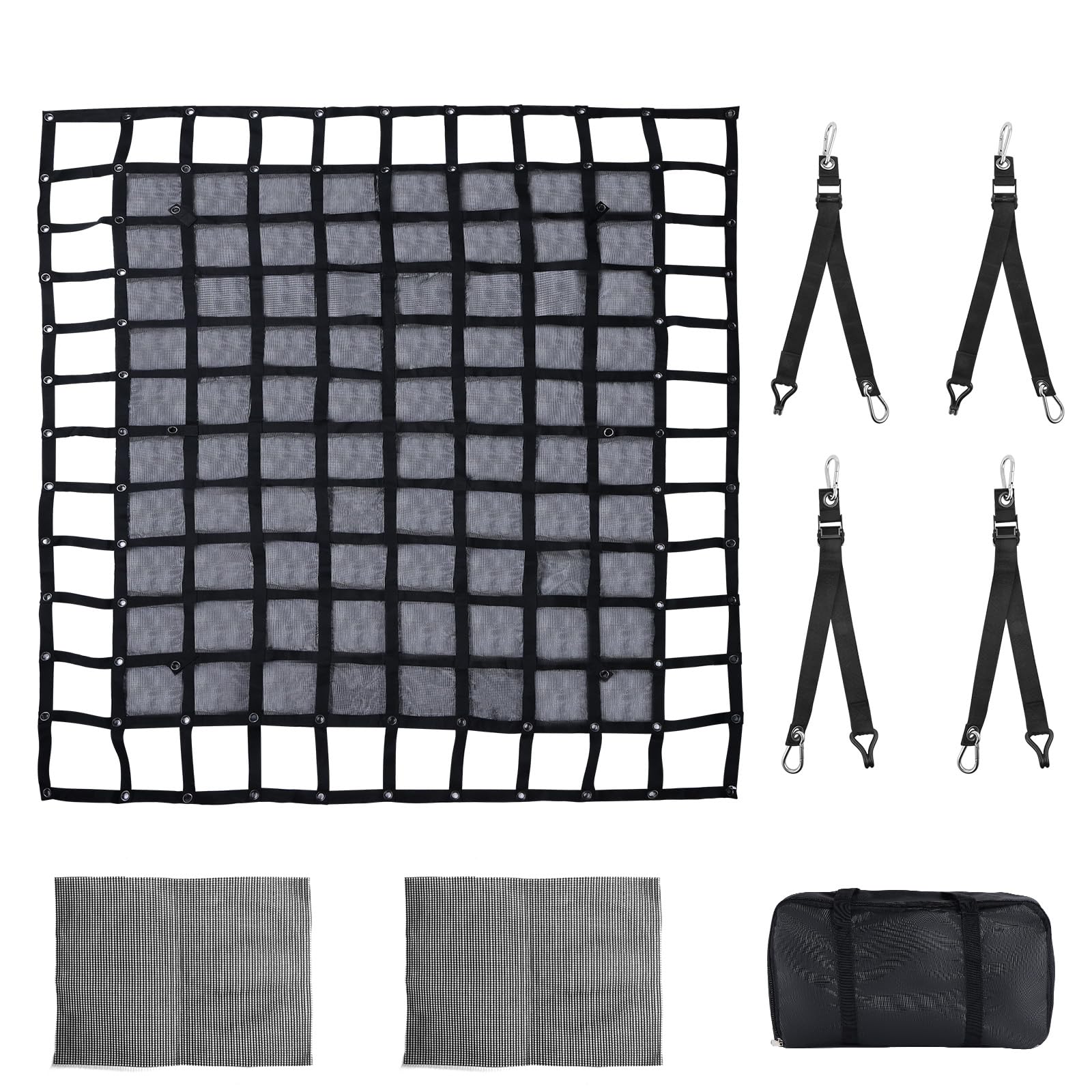 Photo 1 of ZHOUMADE Truck Cargo Net with Mesh, 6.7 x 8 ft Heavy Duty Cargo Net for Pickup Bed, Accessory Truck Bed Netting for Cargo (80 x 95 inches)