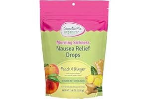 Sweetie Pie Organics Pregnancy Nausea Relief Drops, Soothe First Trimester Morning Sickness, Peach & Ginger Flavor, 30 Count