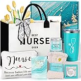 Suhctuptx Nurse Gifts Nurse Appreciation Gift Set for Women Christmas Gifts for Nurses Week Nurses Graduation Gift for Nurses Female Nursing Student with Canvas Bag Socks Tumbler Keychain