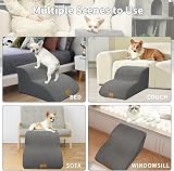 Nepfaivy Dog Steps 2-Step Stairs for Bed Non-Slip Foam 55x40x30cm view 7