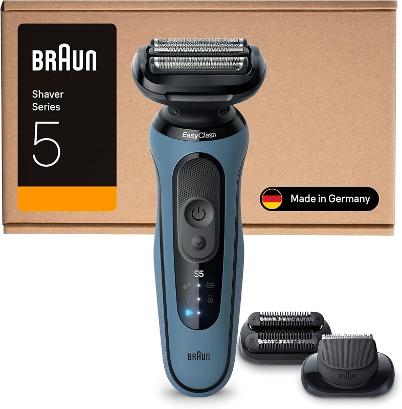 Serie 5 Rasoio Elettrico Barba, 2 Accessori, 52-A1820cce, Azzurro