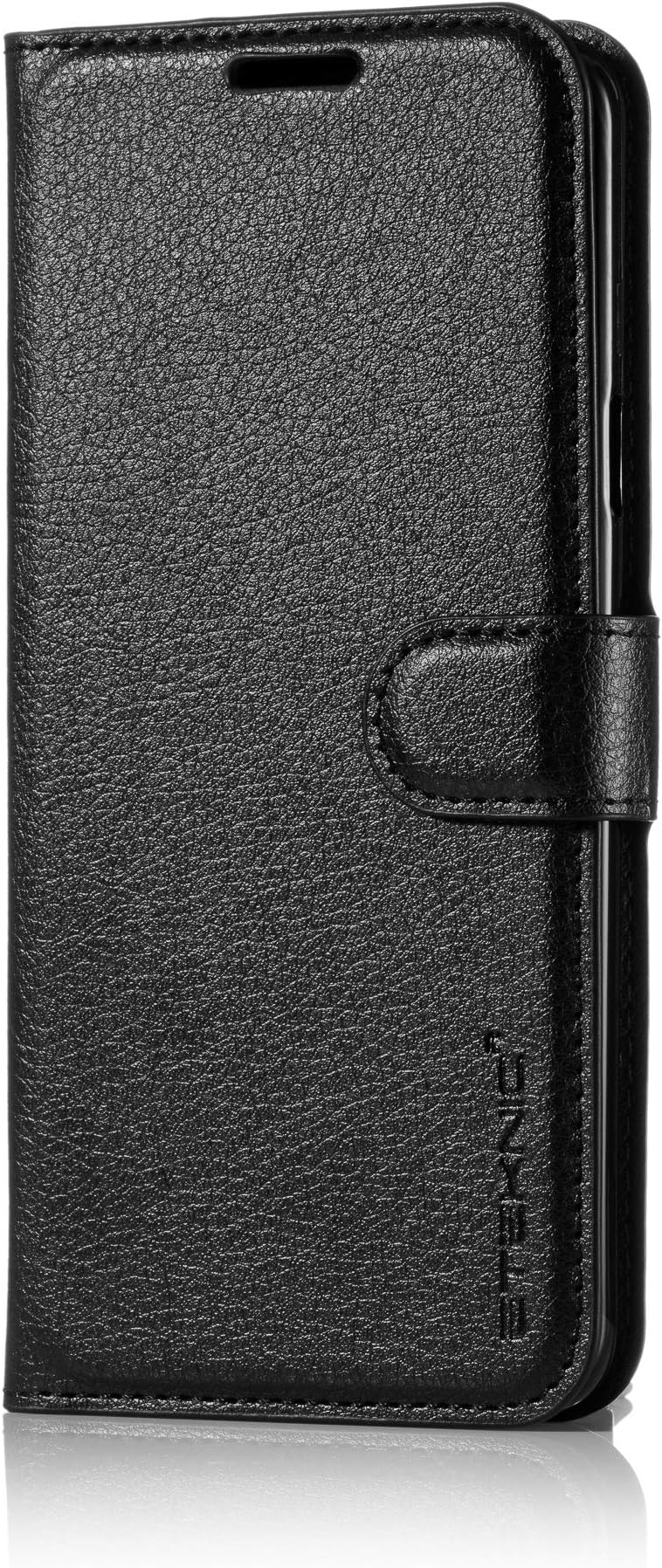 eTEKNIC PU Leather Flip Wallet Case for Samsung Galaxy S8 Cover with Stand, Card Holder, Magnetic Closure, Black, Onyx Series