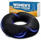 Firm Donut Cushion for Women, Hemorrhoid Pillow for Tailbone &amp; Coccyx Pain | Orthopedic Donut Pillow for Tailbone Pain, Office Cushion for Sciatica, Coccyx &amp; Long Sitting, Ring Donut Pillow for Car Seat